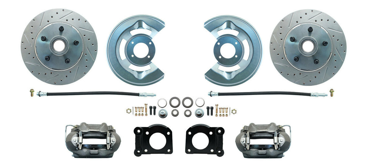 disc brake conversion kit for 1964-1973 Ford Mustang fits-1964-1973-mustang-disc-conversion-kit-w-drilled-slotted-rotors-dbk6473lx MBM