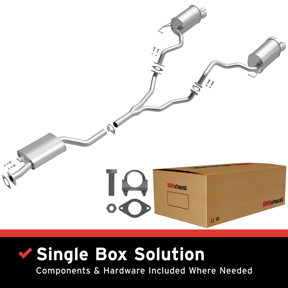 Fits 2007-2009 Hyundai Santa Fe 3.3L Direct-Fit Replacement Exhaust System