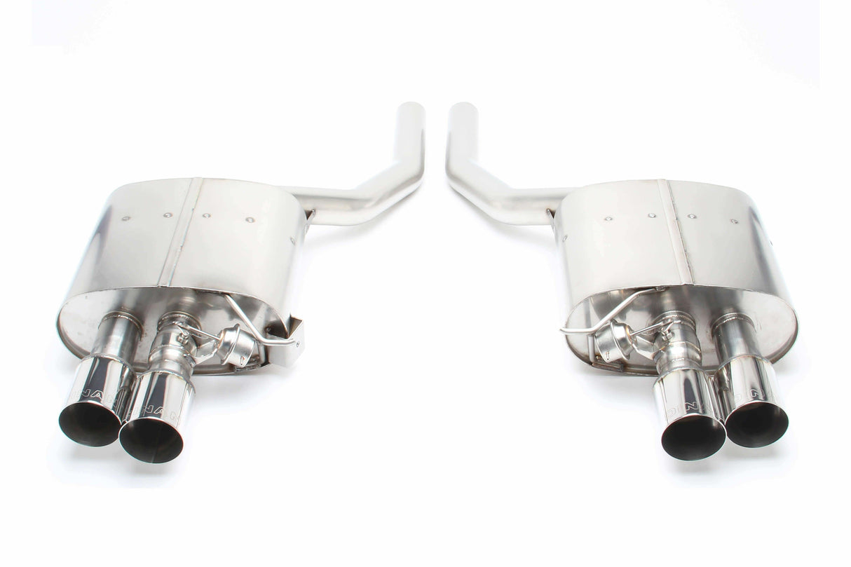 Free Flow Axle-Back Exhaust - 2006-2010 BMW M5 - D660-0009A BMW performance black polished stainless steel
