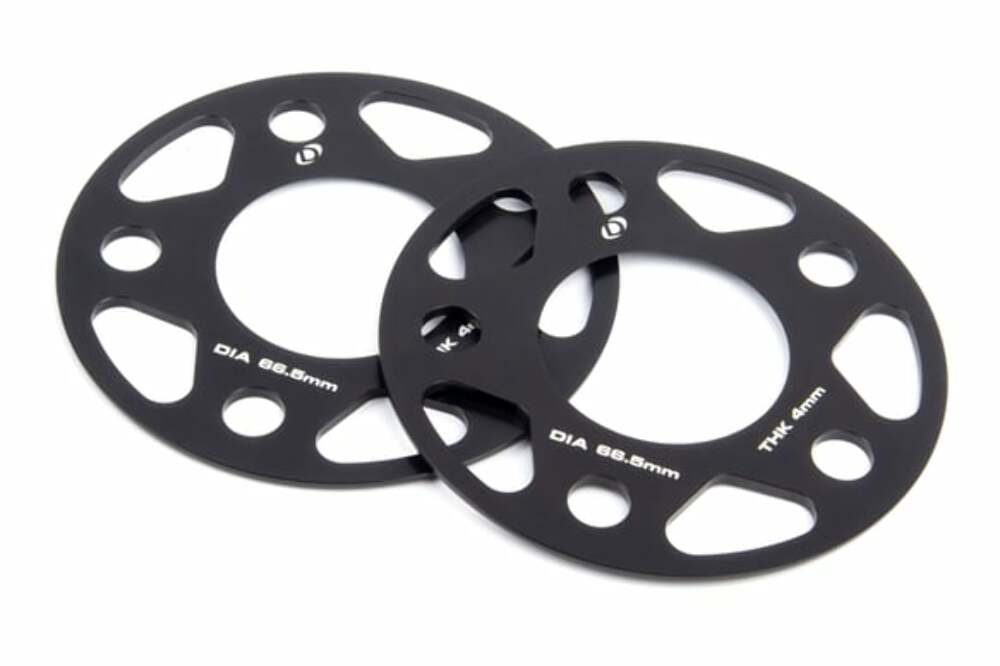 Spacers; 5x112 for 66.5mm CB for 4mm Thick D210-2022 BMW performance black aluminum