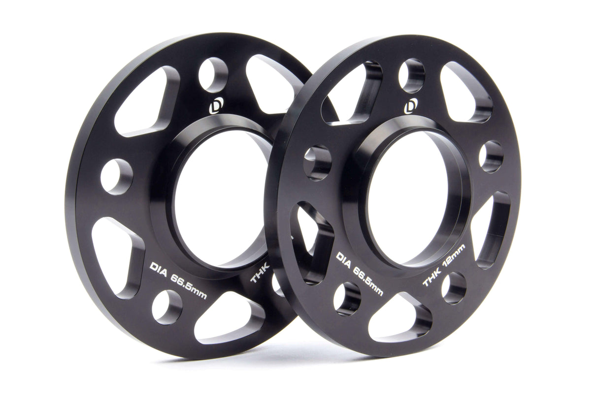 Spacers; 66.5mm CB - 12mm Thick - D210-2028 black aluminum
