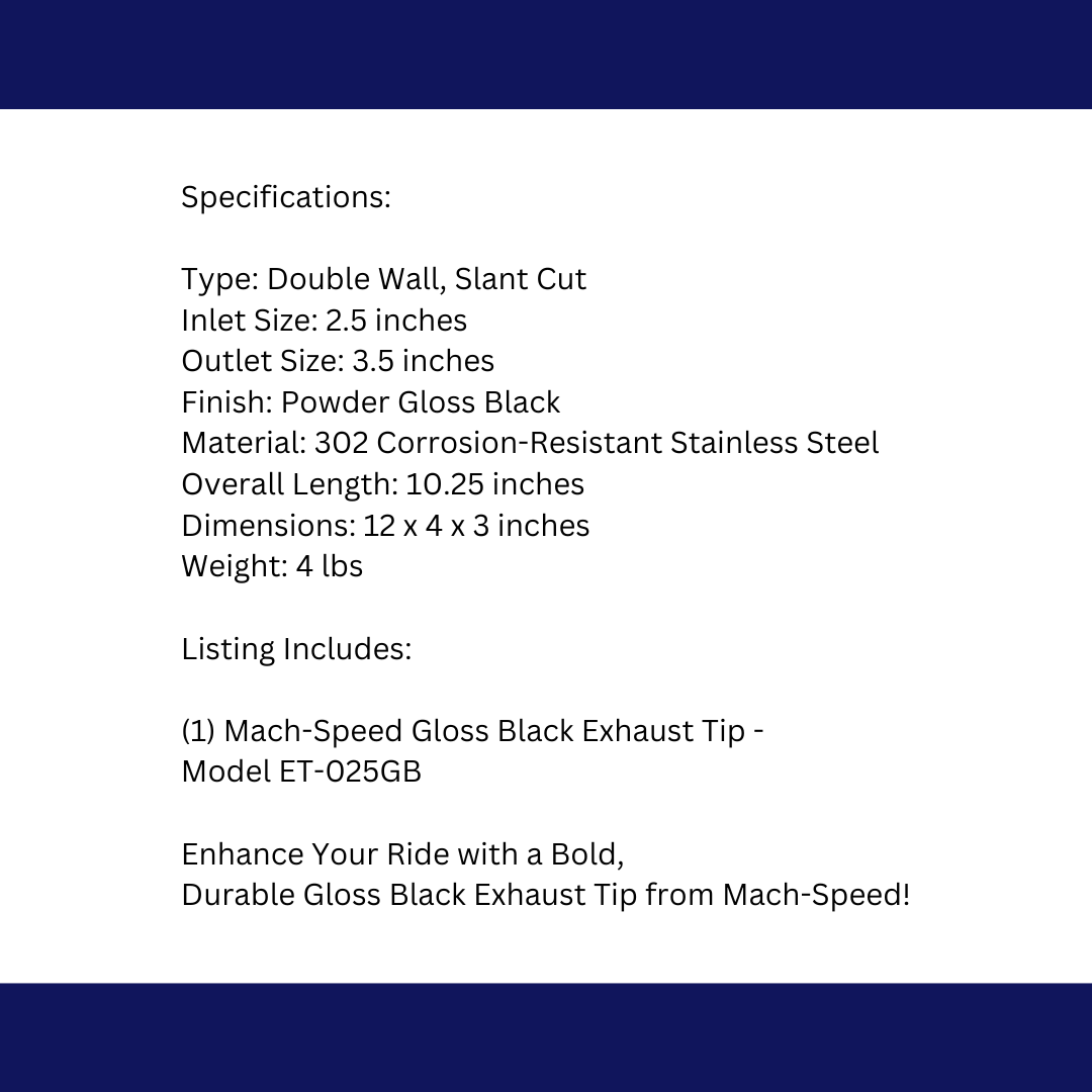 t Dual Round Double Wall Slant Cut Tip Powered Coat Gloss Black-ET-025GB Modern Day Muffler and Brakes