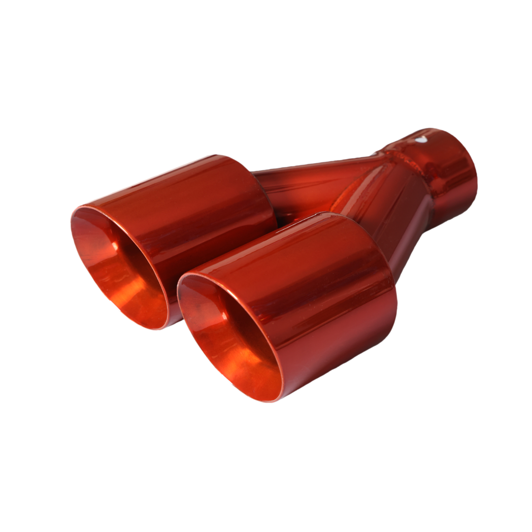 t Dual Round Double Wall Slant Cut Tip Powered Coat Orange-ET-025OJ Modern Day Muffler and Brakes