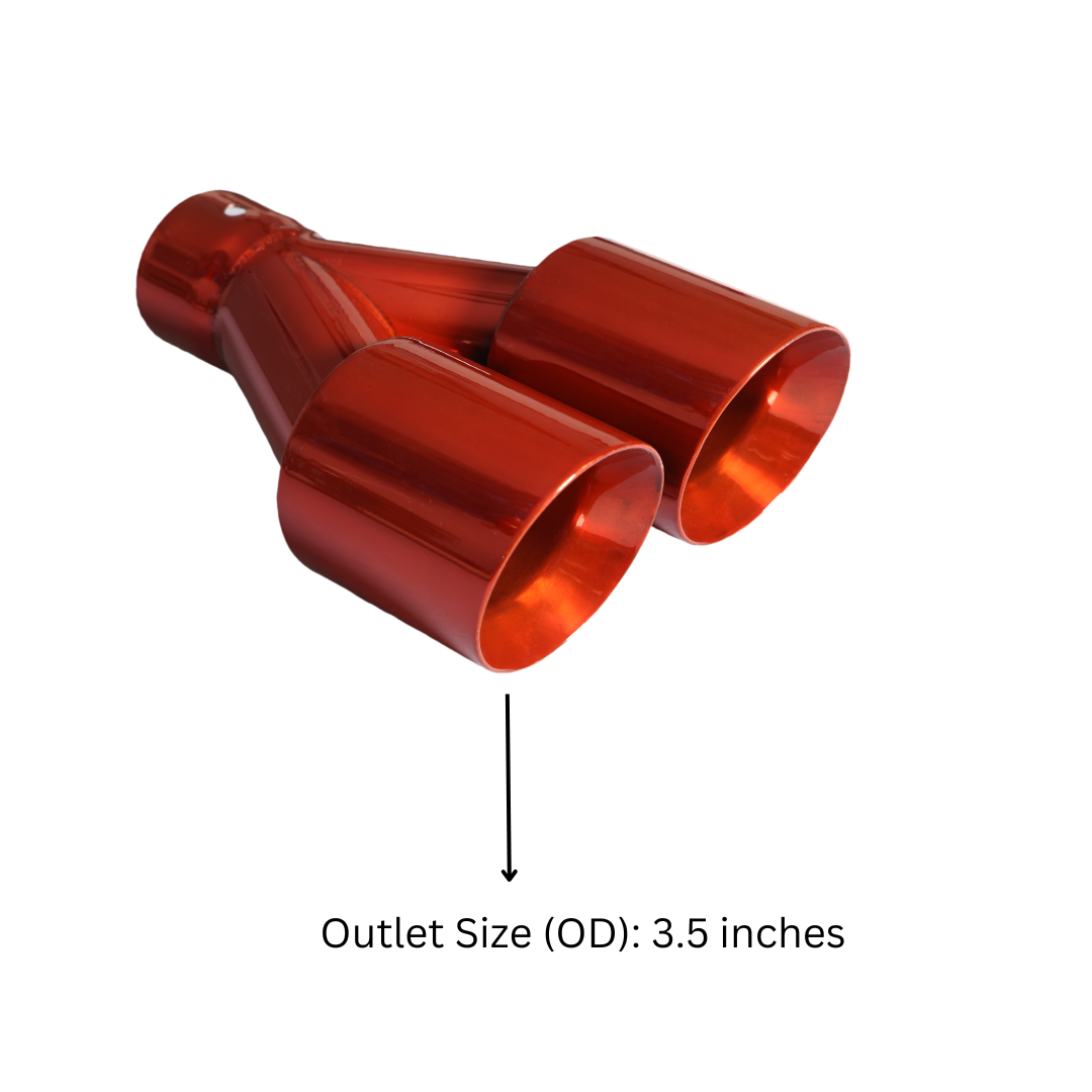 t Dual Round Double Wall Slant Cut Tip Powered Coat Orange-ET-025OJ Modern Day Muffler and Brakes