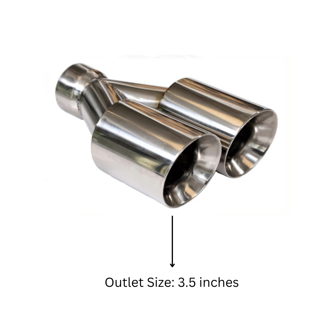 t Dual Round Double Wall Slant Cut Tip Stainless Steel-ET-025 Modern Day Muffler and Brakes