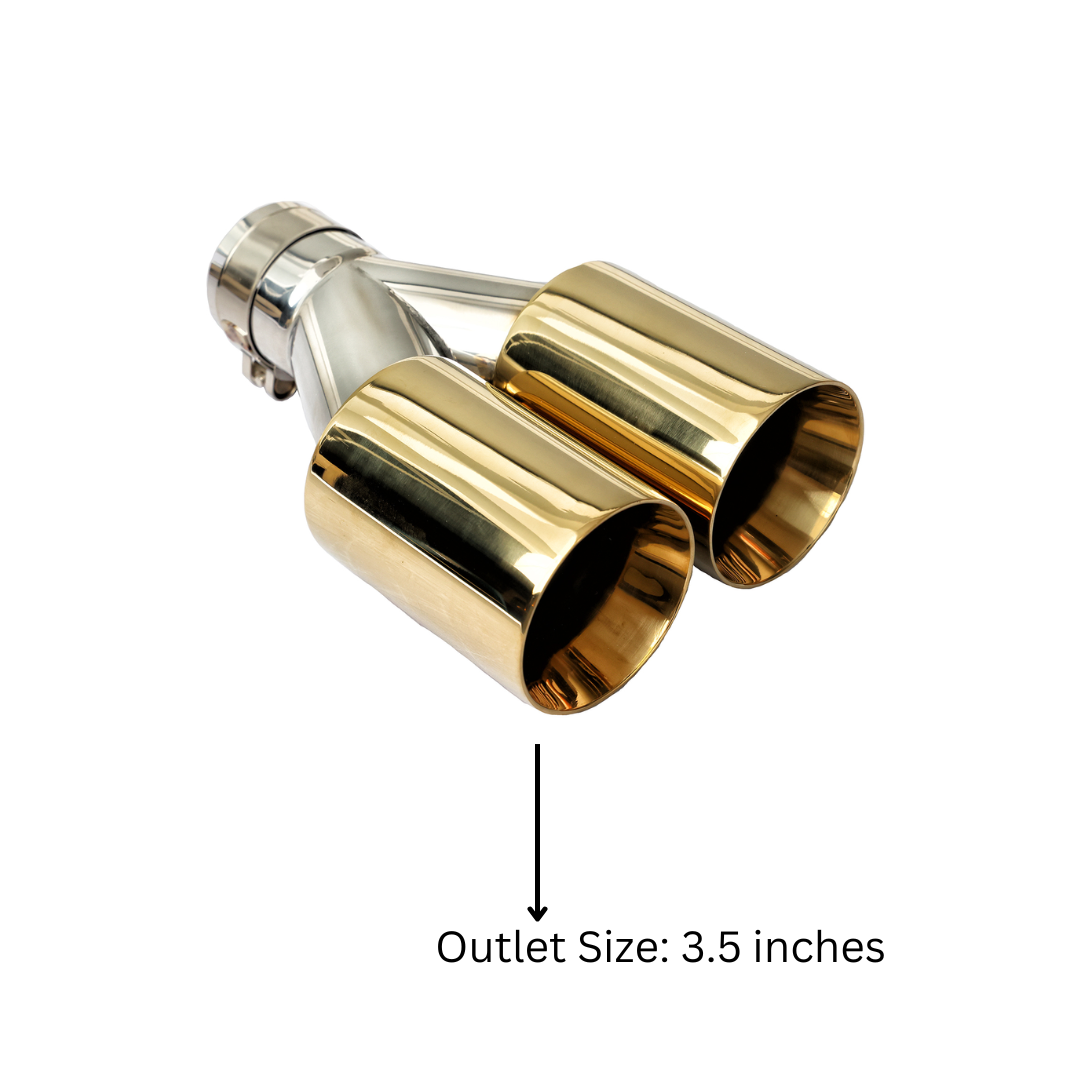 t Dual Round Double Wall Straight Cut Tip Powered Coat Miami Gold-ET-0251MG Modern Day Muffler and Brakes
