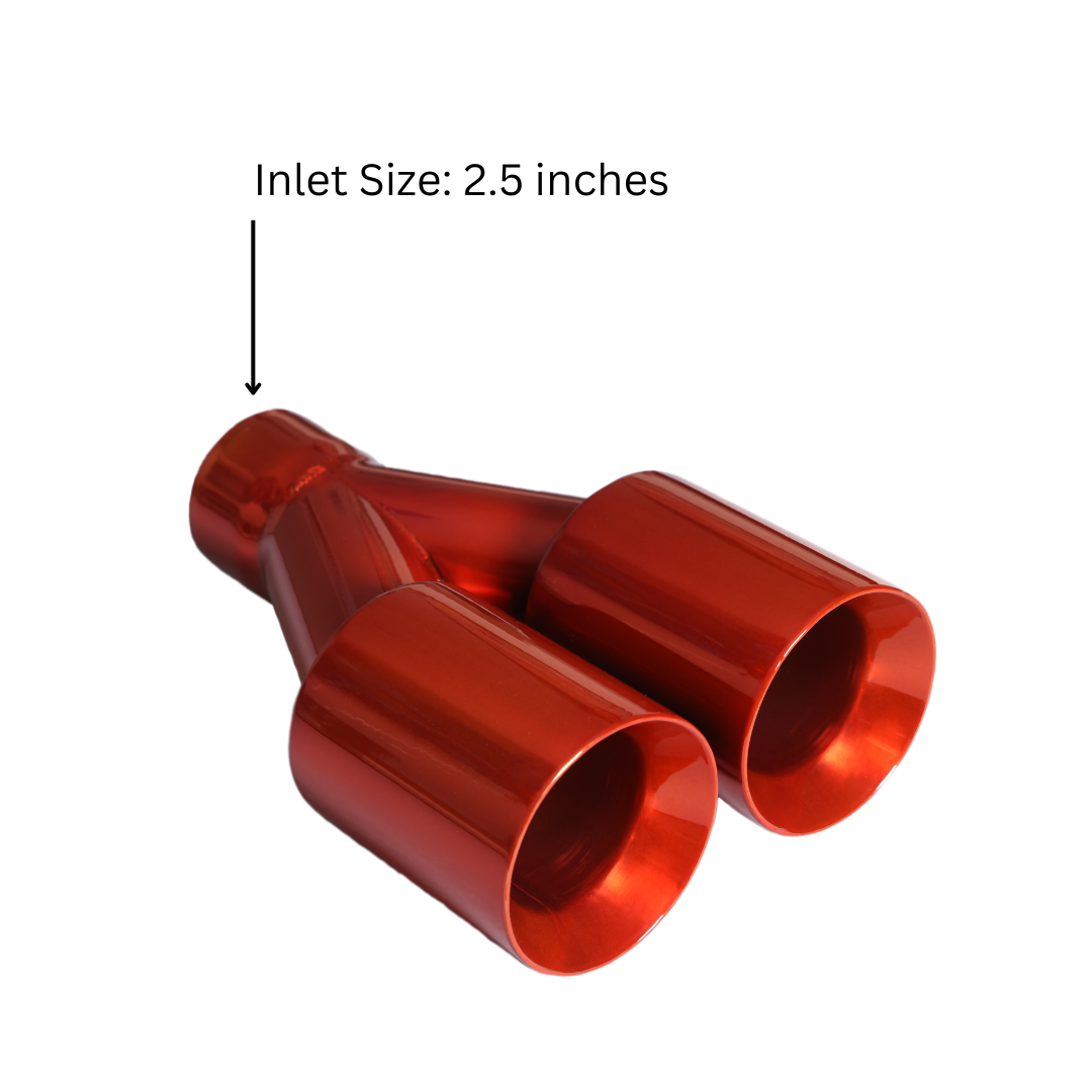 t Dual Round Double Wall Straight Cut Tip Powered Coat Orange-ET-0251OJ Modern Day Muffler and Brakes