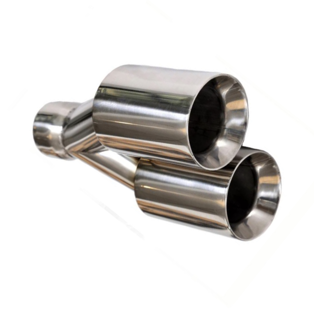 t Dual Round Double Wall Straight Cut Tip Stainless Steel-ET-0251 Modern Day Muffler and Brakes
