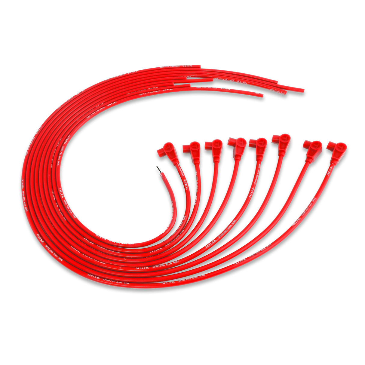 Spark Plug Wire Set Universal 8mm Silicone Spiro Pro 90? 350 ohm/ft Red 73251