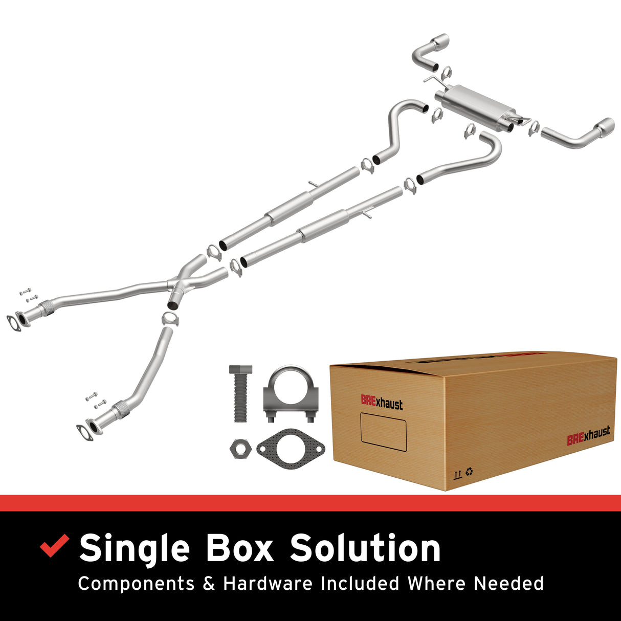 Fits 2014-2023 INFINITI Q50 Direct-Fit Replacement Exhaust System aluminized steel