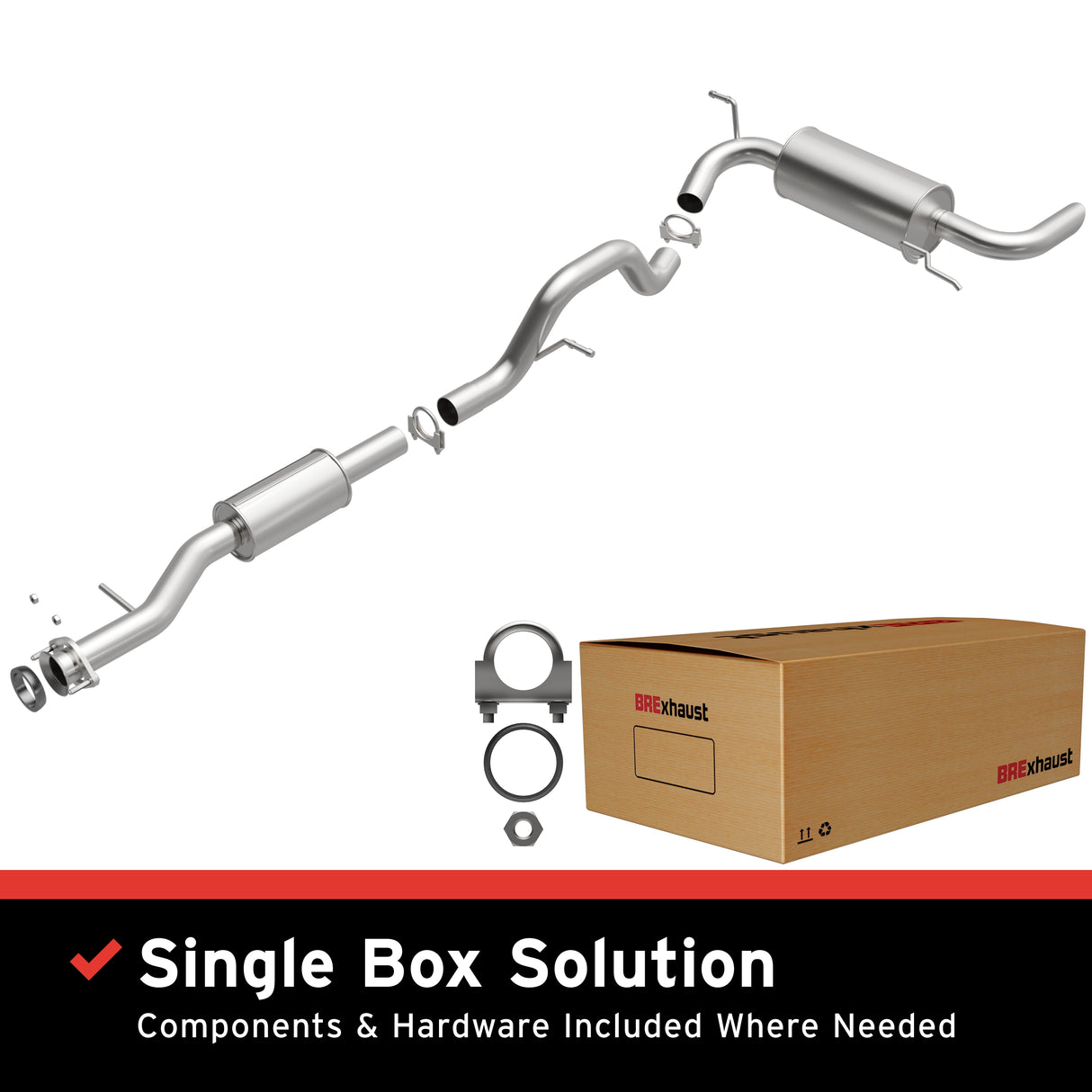 Fits 2008-2010 Hummer H3 3.7L Direct-Fit Replacement Exhaust System aluminized steel