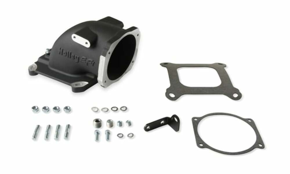 Holley EFI EFI Throttle Body Intake Elbow-Black Finish - 300-240BK