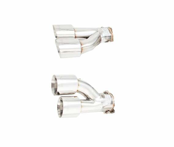 XFORCE Exhaust ES-FM15-QT - SS Round Angle Cut Weld-On Quad Exhaust Tips