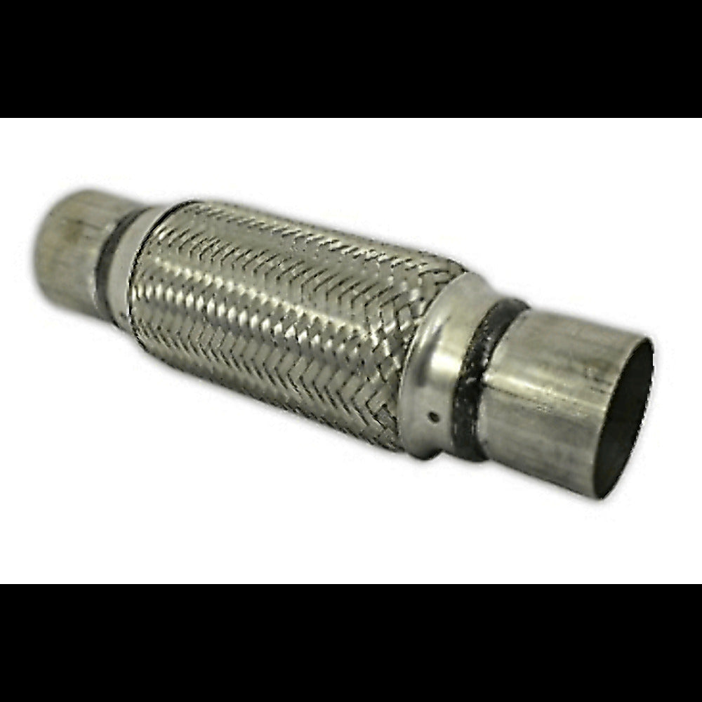Exhaust flex pipe 2.5 x 8 w/ Ends Stainless Steel Double Braided Rol 2 1/2 inch inlet/outlet 12 inch body length clamp or weld