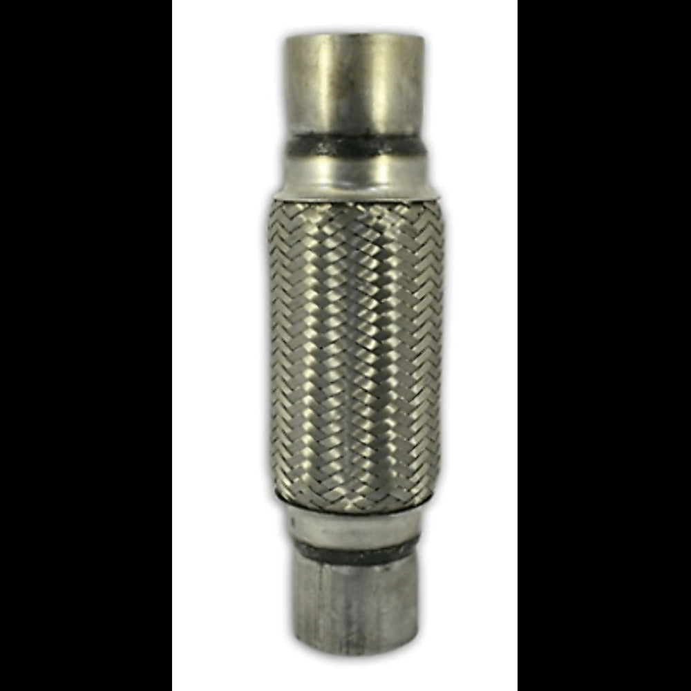 Exhaust flex pipe 2.5 x 8 w/ Ends Stainless Steel Double Braided Rol 2 1/2 inch inlet/outlet 12 inch body length clamp or weld
