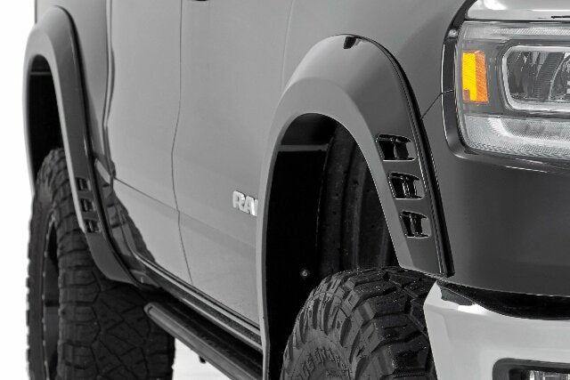 Fits Ram 1500 2WD/4WD (2019-2024) Fender Flares; SF1; PXQ Black; F-D319201-PXQ