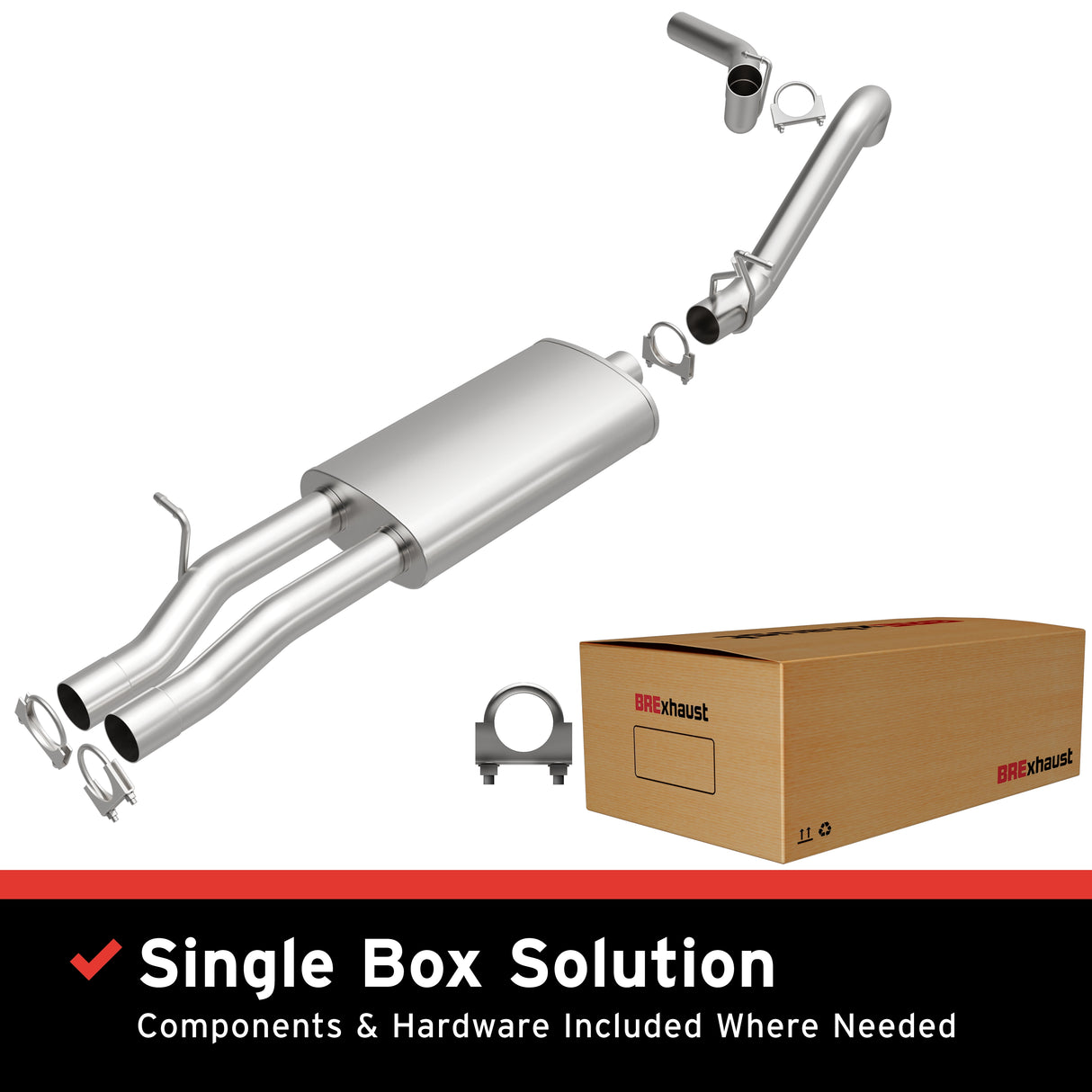 2001-2002 Chevy Silverado 2500 HD Direct-Fit Replacement Exhaust System 106-0865 aluminized steel