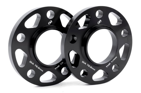 Spacers; 5x120 for 72.6mm CB for 17mm Thick D210-2042 BMW performance black aluminum