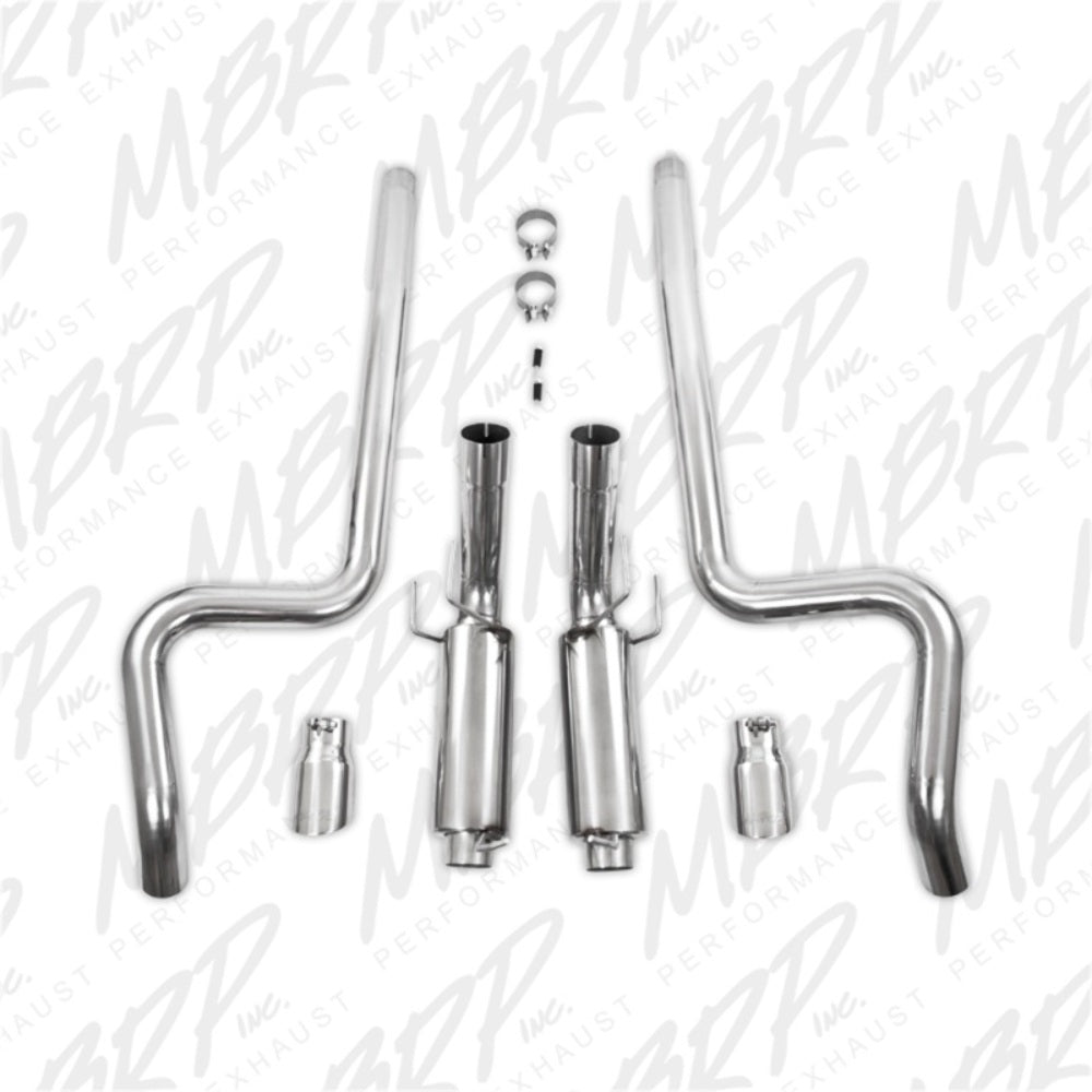 MBRP cat-back exhaust system fits Ford Mustang dual split rear exit Armor Pro Series T304 stainless steel S7260304