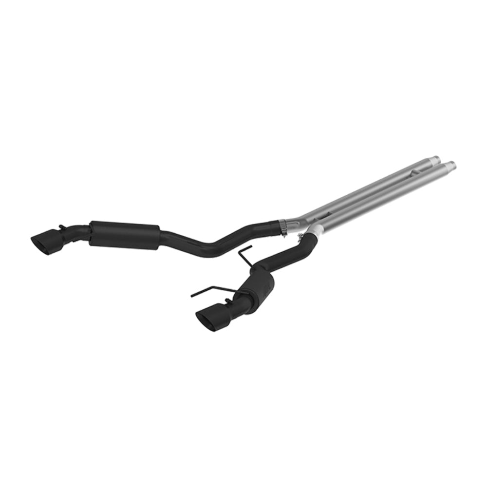 MBRP performance muffler fits Ford Mustang dual split rear exit aluminized steel S7278BLK 4.5 inch inlet/outlet