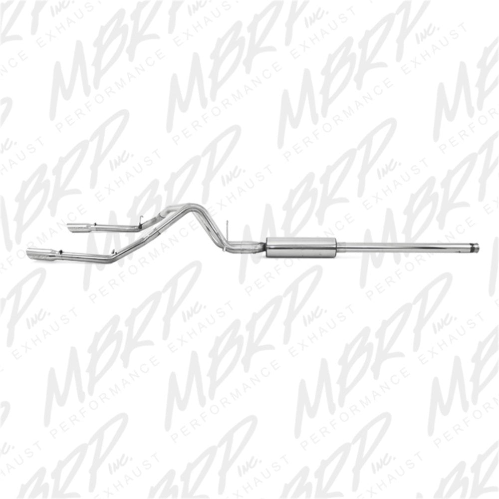 MBRP cat-back exhaust system fits Chevy Silverado 1500 dual split rear exit Armor Plus Series T409 stainless steel S5084409