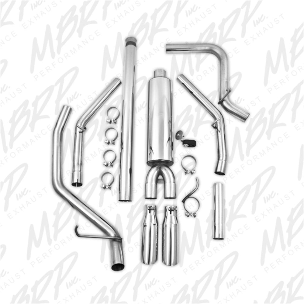 MBRP cat-back exhaust system fits Chevy Silverado 1500 dual split rear exit Armor Plus Series T409 stainless steel S5084409