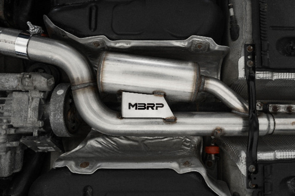 MBRP cat-back exhaust system Armor Pro Series T304 stainless steel carbon fiber tip S46183CF 5 inch inlet 2.5 inch outlet
