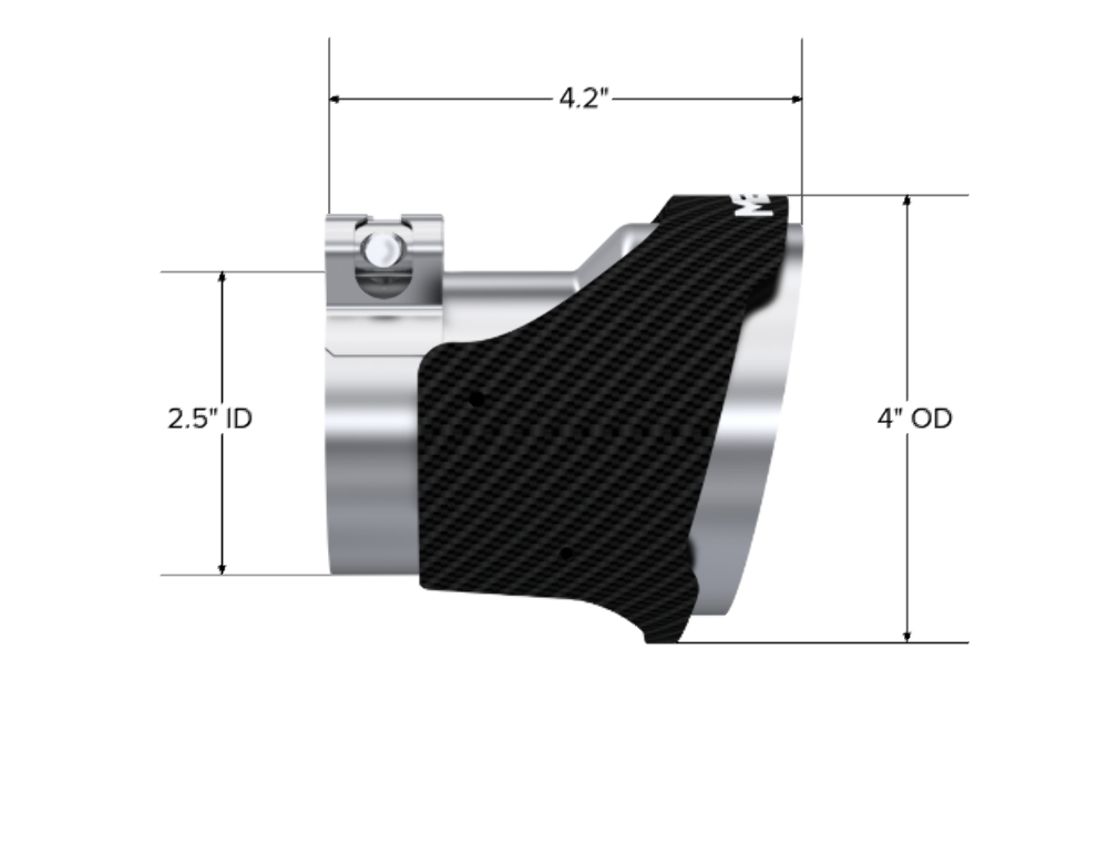 MBRP performance muffler fits Kia STI T304 stainless steel black coated carbon fiber tip T5195CF 2.5 inch inlet/outlet