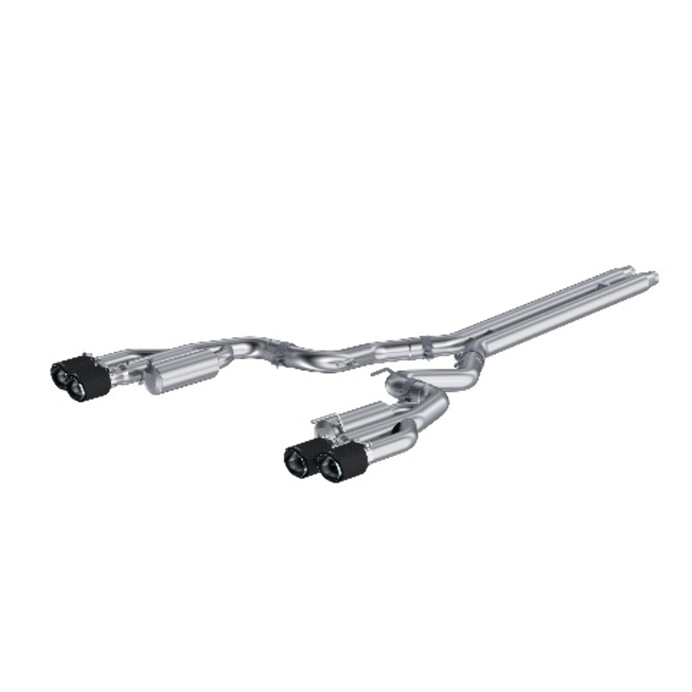 MBRP cat-back exhaust system fits Ford Mustang Armor Pro Series T304 stainless steel carbon fiber tip S72073CF