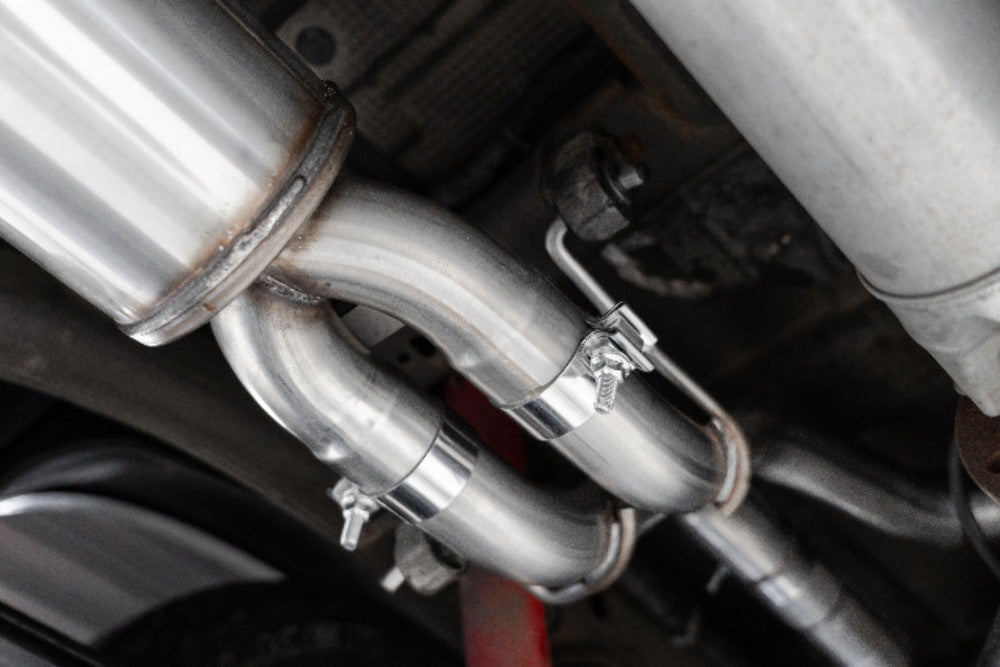 MBRP cat-back exhaust system fits 2019-2023 Chevy Silverado 1500 dual split rear exit Armor Pro Series T304 stainless steel S50053CF 2.5 inch inlet/outlet