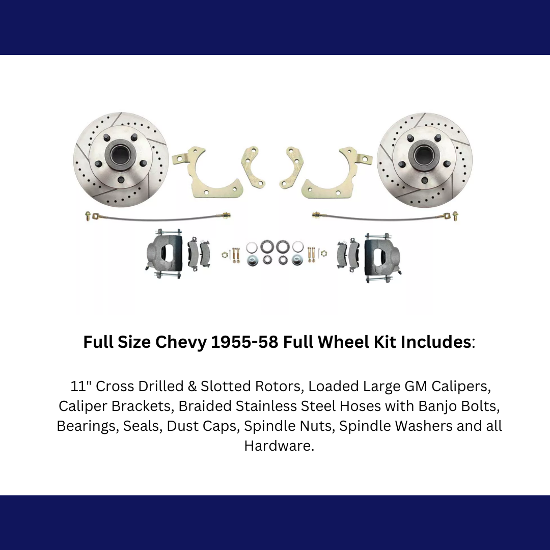 1955-1958 GM Full Size Disc Brake Kit Drilled/Slotted Rotors DBK5558LX Brakes MBM