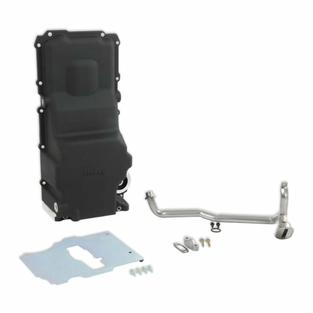 Hooker performance muffler black aluminum fits-1955-87-gm-ls-swap-oil-pan-additional-front-clearance-black-finish-302-3bk