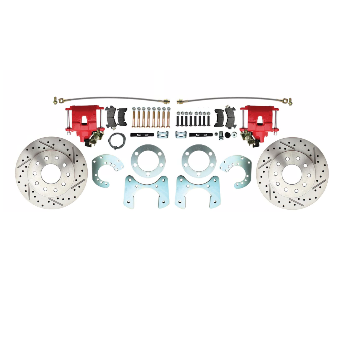 1957-1974 Mopar 8 3/4" Dana 60 Rear Brake; Slotted; w/E-Brake-Red DBK834LXR Brakes MBM