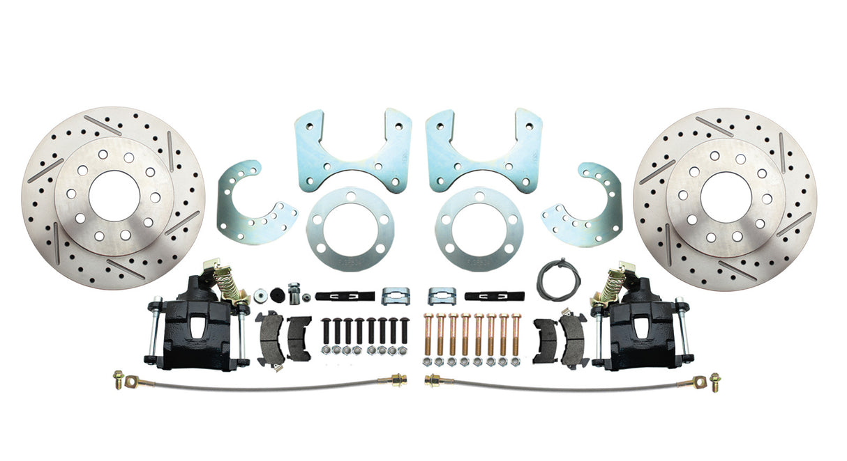 1957-74 Mopar 8 3/4" Dana 60 Rear Brake; Slotted; w/E-Brake-Black DBK834LXB Brakes MBM