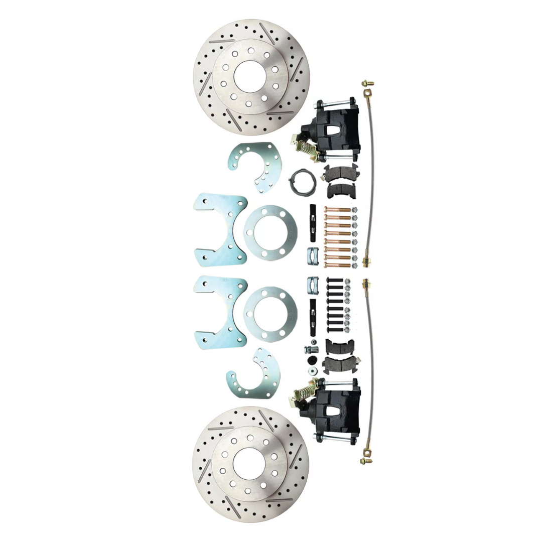 1957-74 Mopar 8 3/4" Dana 60 Rear Brake; Slotted; w/E-Brake-Black DBK834LXB Brakes MBM