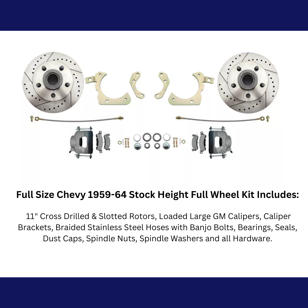 t Fits 1959-1964 GM Full Size Disc Brake Kit Drilled/Slotted Rotors DBK5964LX MBM Brakes