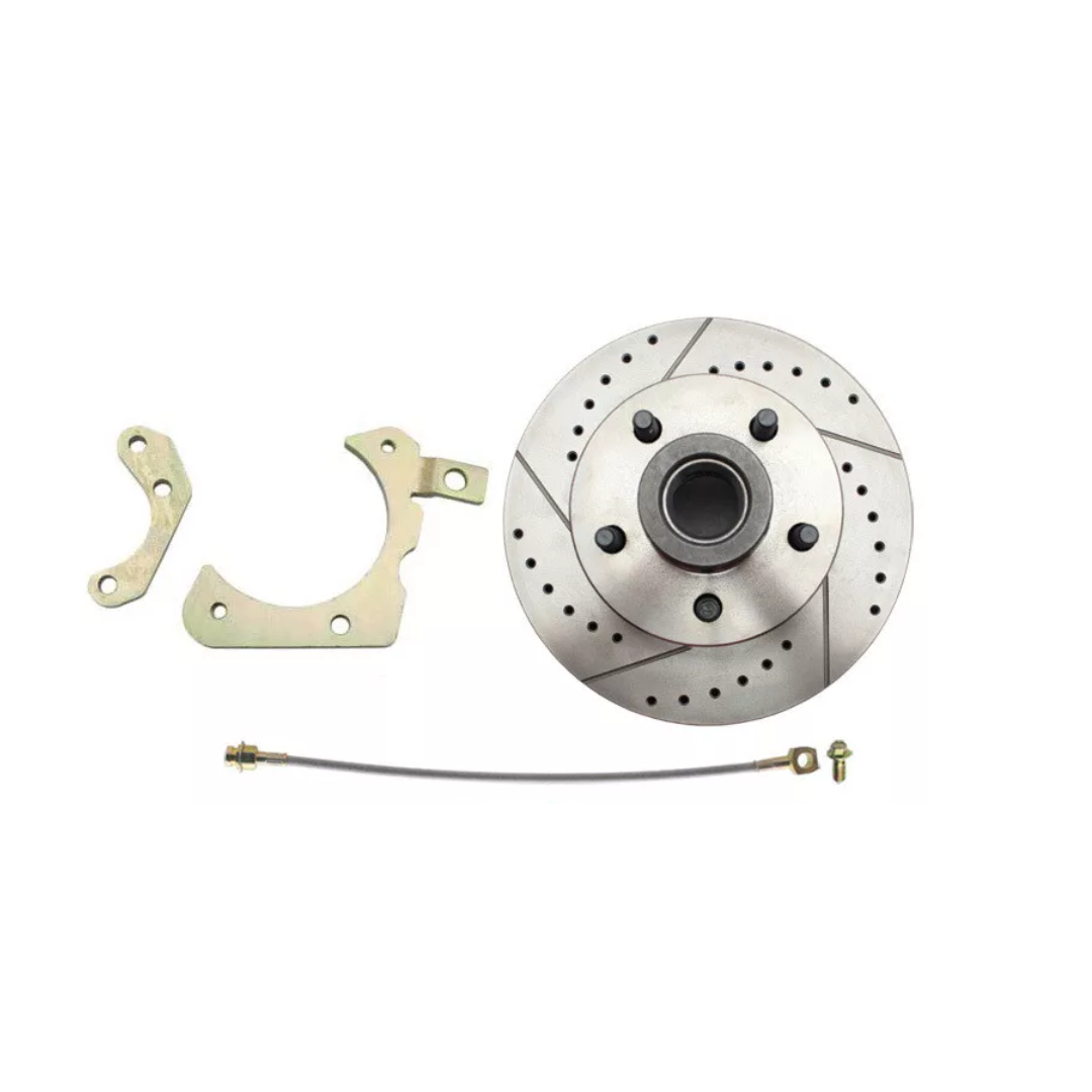 1959-1964 GM Full Size Disc Brake Kit Drilled/Slotted Rotors-Red DBK5964LXR Brakes MBM