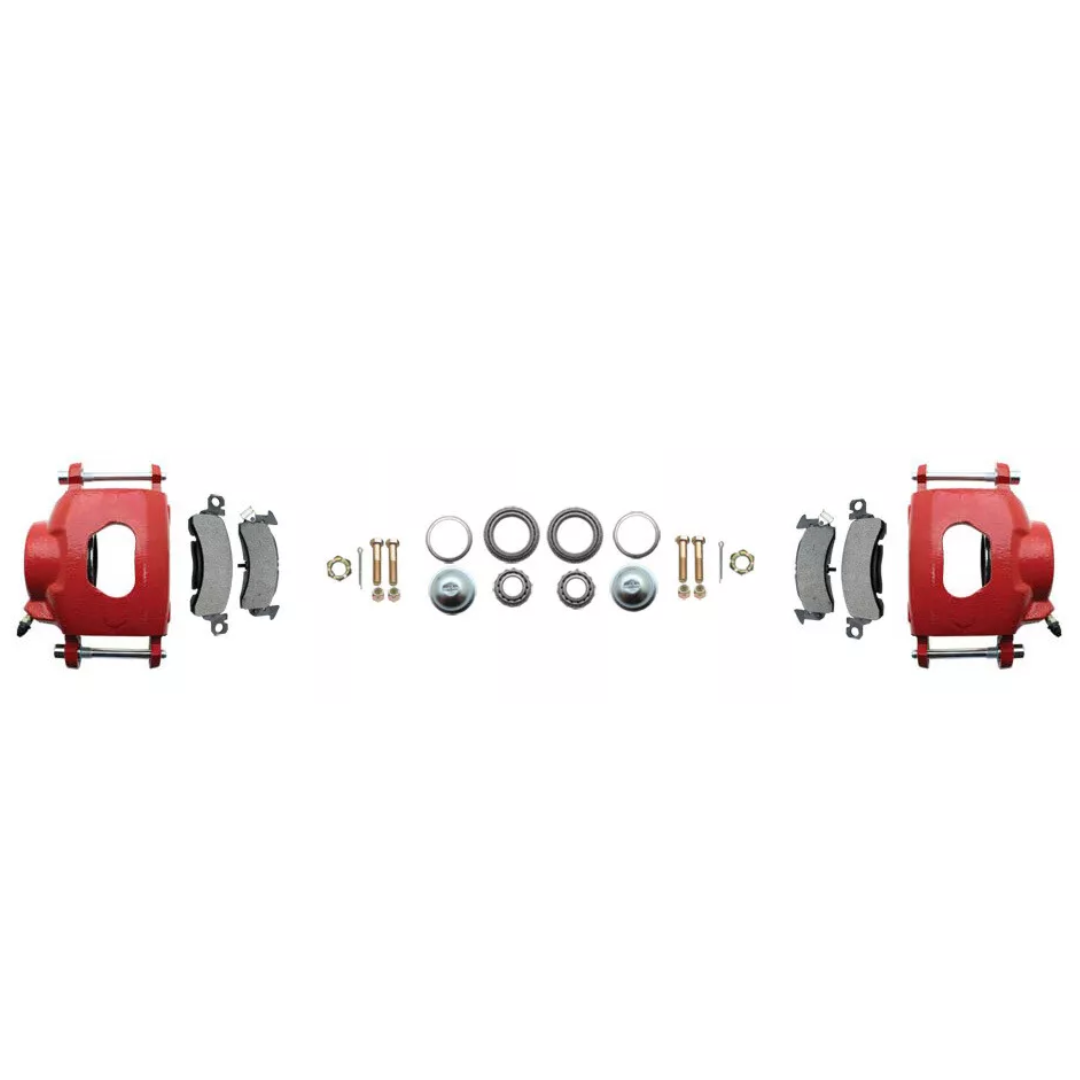 1959-1964 GM Full Size Disc Brake Kit Drilled/Slotted Rotors-Red DBK5964LXR Brakes MBM