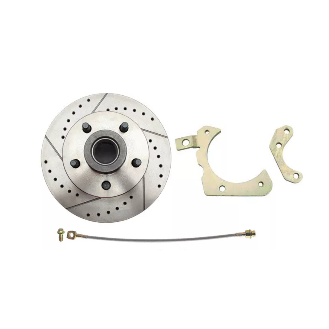 1959-64 GM Full Size Disc Brake Kit Drilled/Slotted Rotors-Black DBK5964LXB Brakes MBM