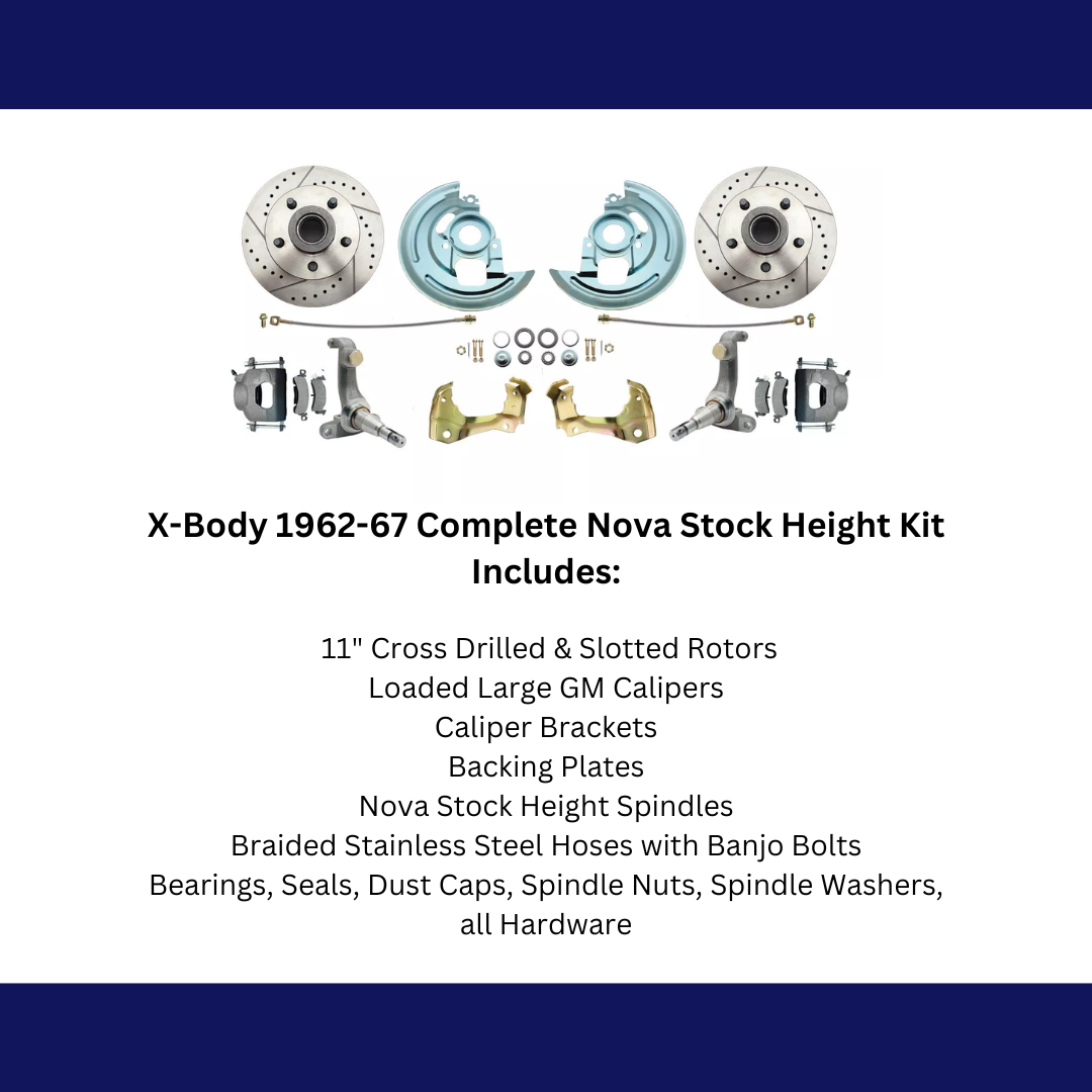 t Fits 1962-1967 Chevy Nova X Body Disc Brake Kit Drilled/Slotted Rotor DBK6267LX MBM Brakes