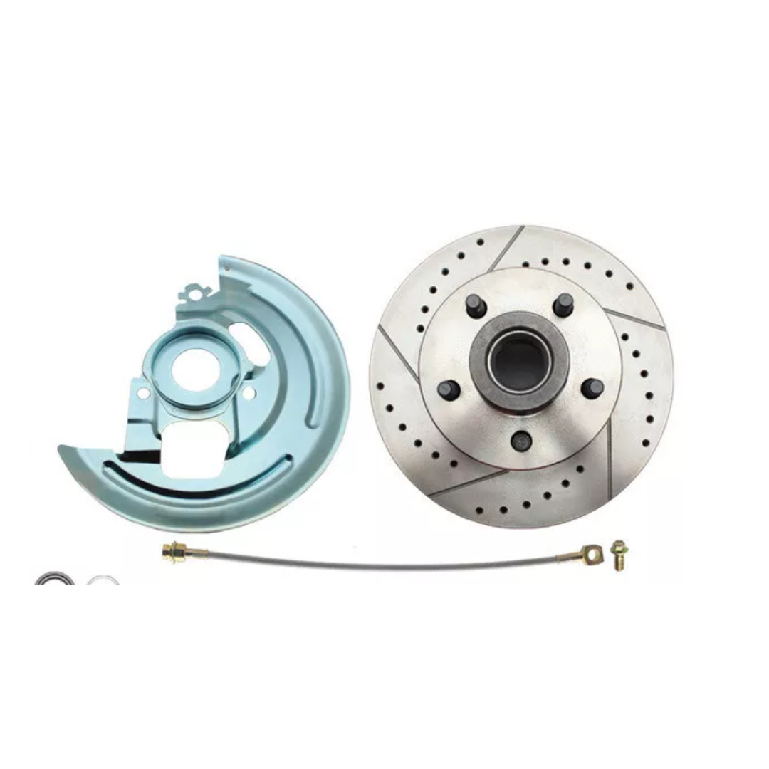 1962-67 Chevy Nova X Disc Brake Kit Drilled/Slotted Rotors-Black DBK6267LXB Brakes MBM