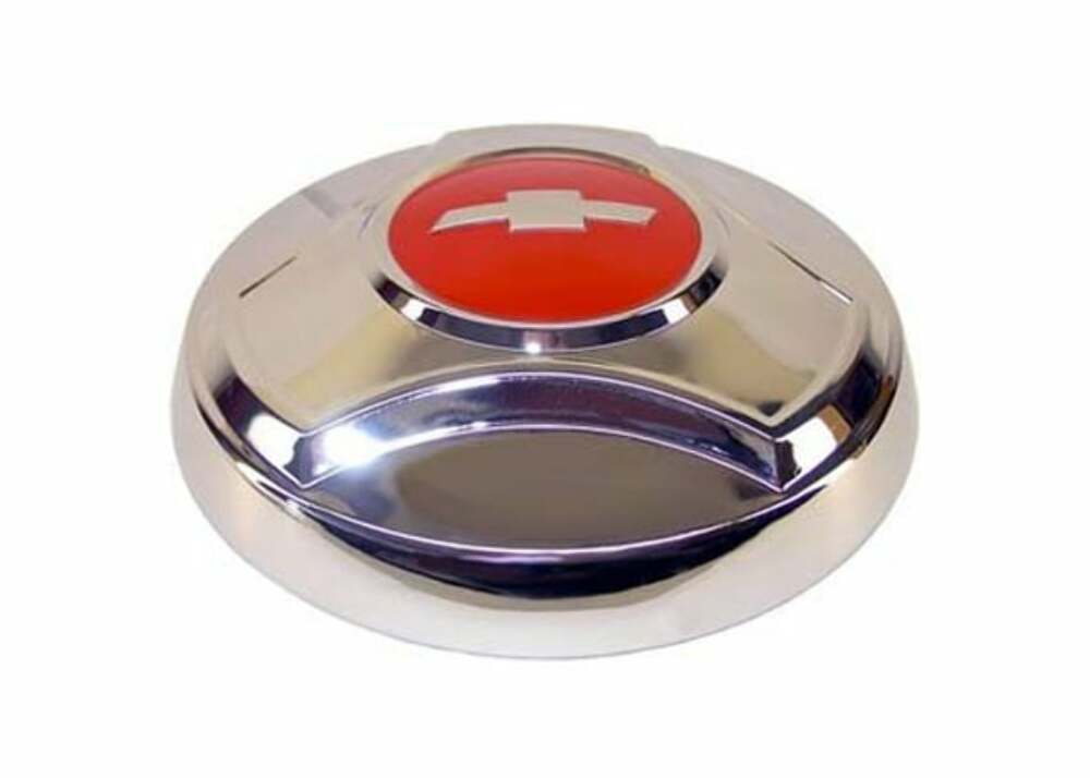 1964-66 C10 Panel Hub Caps-1/2-Ton-15"-Pop-On-Chrome/Red-Set Of 4 HCC5C66 steel chrome