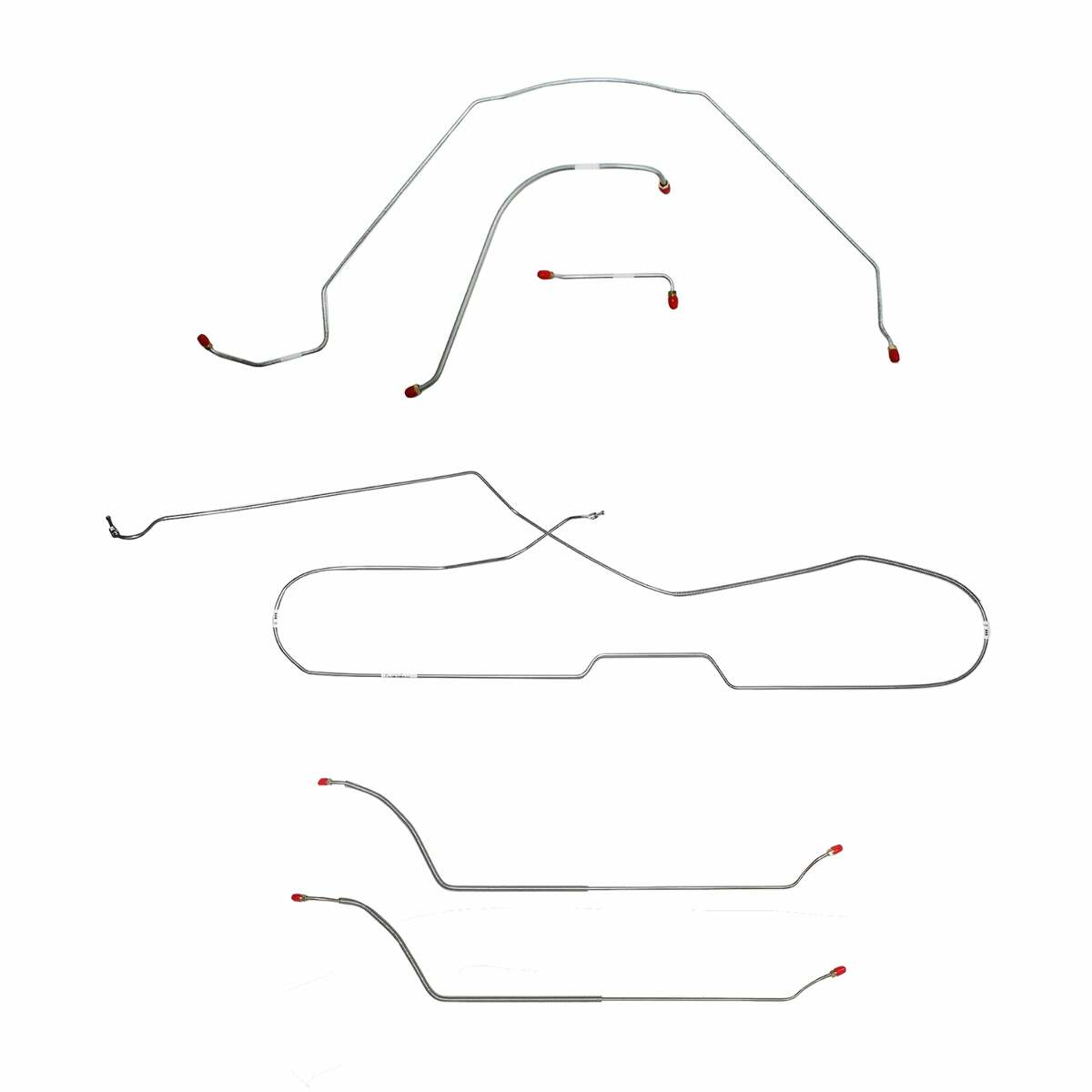 t Fits 1964 Chevy Malibu Hardtop w/ Power Drum, Complete Brake Line Kit CBK0263SS Fine Lines