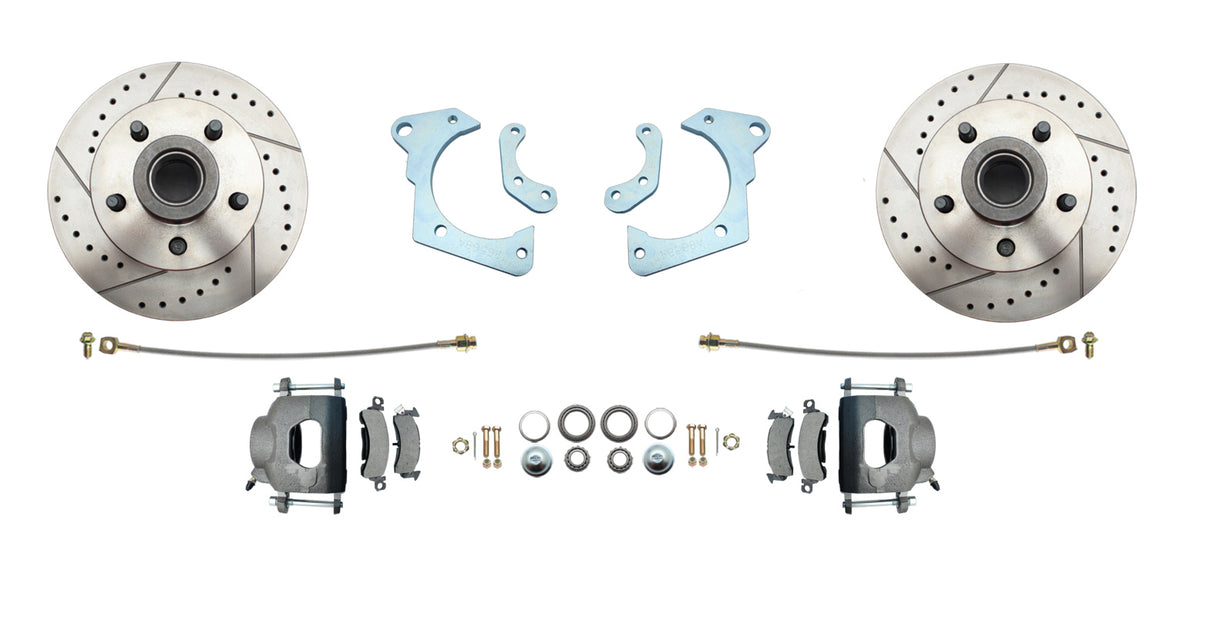 1965-1968 GM Full Size Disc Brake Kit Drilled/Slotted Rotors DBK6568LX Brakes MBM