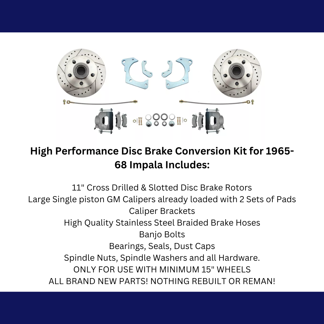 1965-1968 GM Full Size Disc Brake Kit Drilled/Slotted Rotors DBK6568LX Brakes MBM