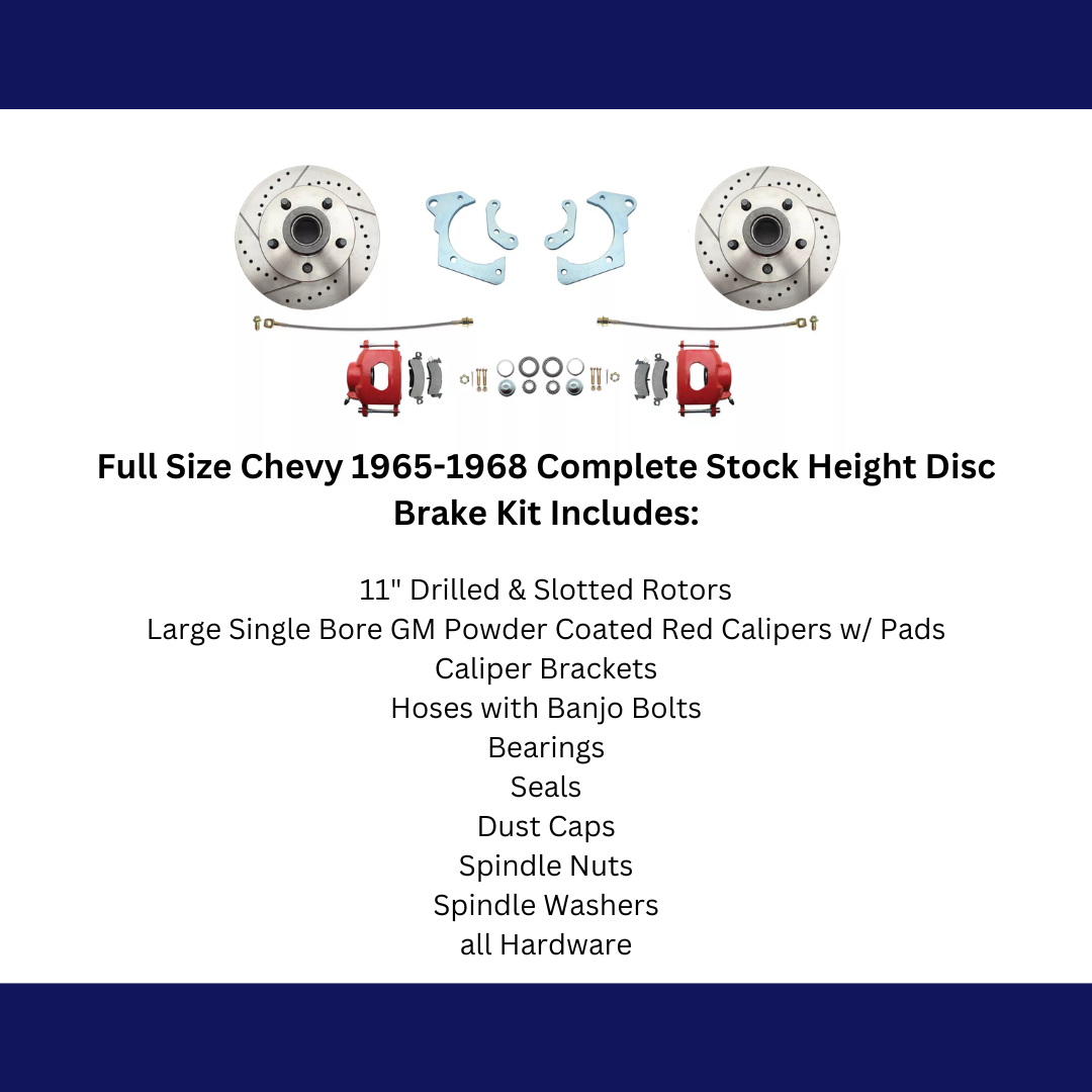 1965-1968 GM Full Size Disc Brake Kit Drilled/Slotted Rotors-Red DBK6568LXR Brakes MBM