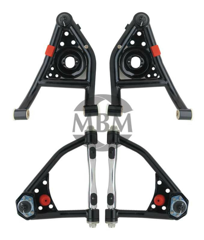 Fits 1967-1969 Camaro/Firebird Upper & Lower Tubular Control Arms for 1967-1969 Chevy El Camino steel black disc brake fits-1967-1969-camaro-firebird-upper-lower-tubular-control-ar