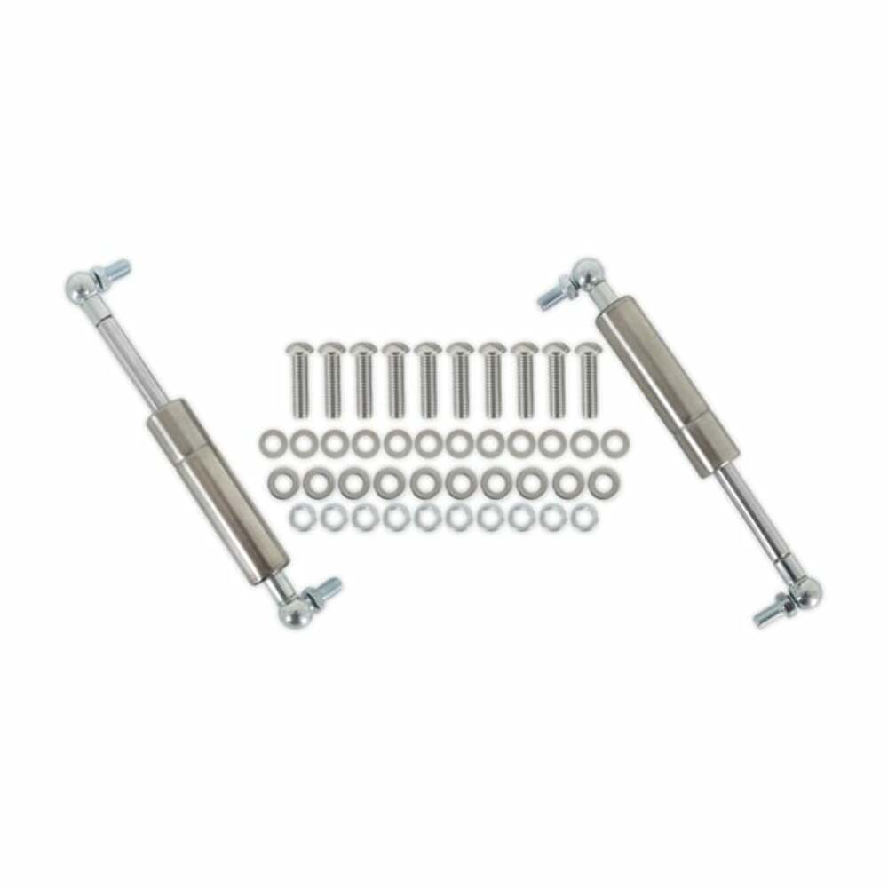 Fits 1967-1970 Mustang; Billet Hood Hinges-Polished - C7ZZ-16796-7-P muscle car