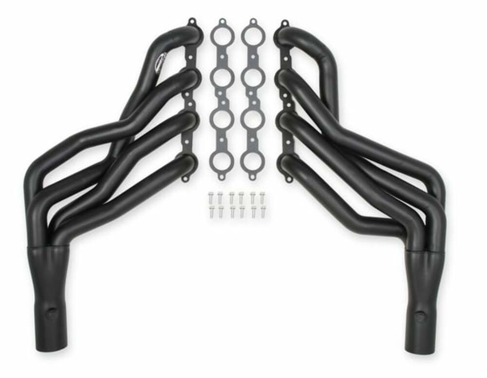 Hooker BlackHeart Fits 1968-72 GM A-Body LS Swap, 1-7/8 X 3" Long Tube Headers-Painted 70101518HKR for 1968-1972 Chevy El Camino black ceramic coated long tube