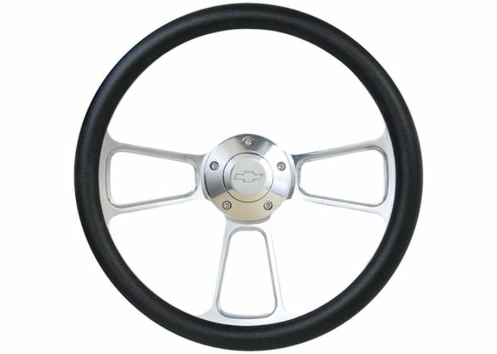 1969 Blazer Custom Steering Wheels-Polished / Black-Bowtie STRF8PB160-69